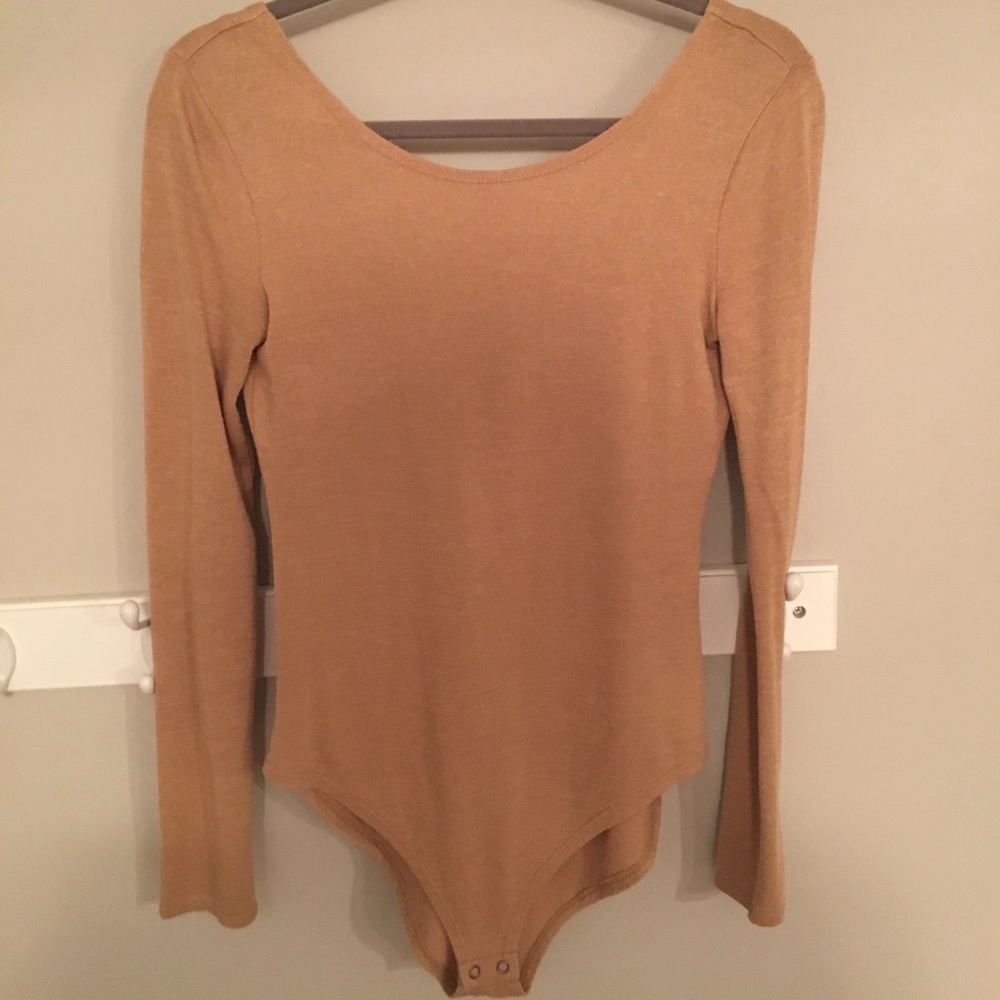 Tan Scoopneck Bodysuit